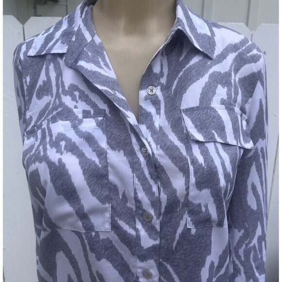 Michael Kors Animal Print Button Down Top Size S - Picture 2 of 6